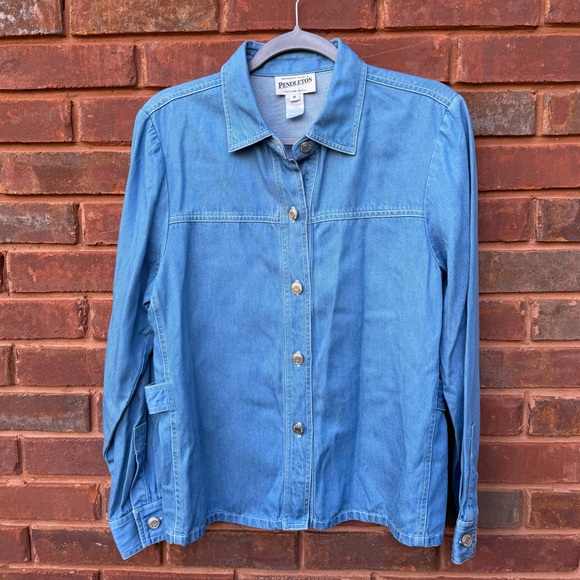 Pendleton Chambray Jean Jacket Shacket Top Shirt - Picture 1 of 5